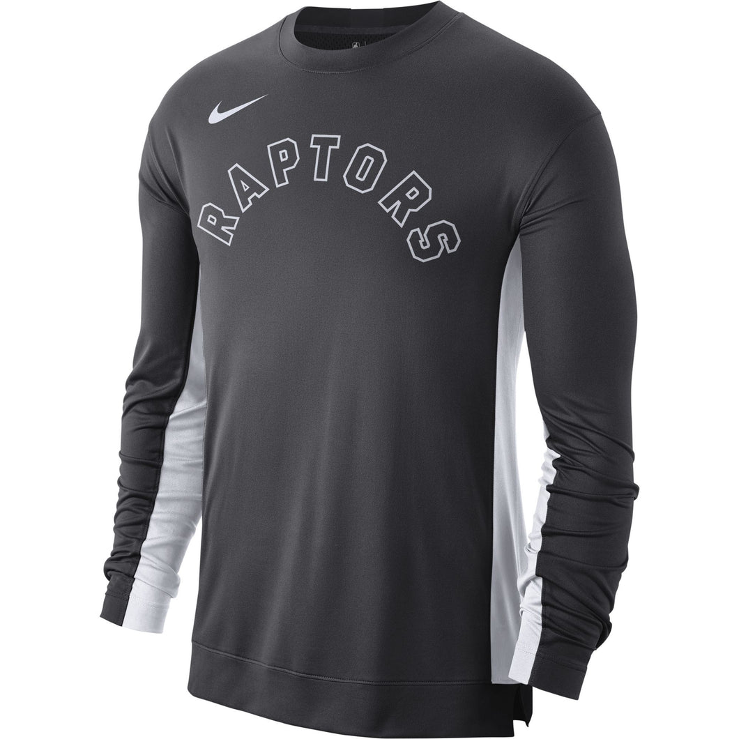RAPTORS NIKE MEN'S AUTHENTIC LONG SLEEVE SHOOTING TOP - GREY